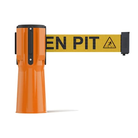 Montour Line Retractable Belt Barrier Cone Mount Orange Case 7.5ftOpen.Belt CP100-OR-BEWARYB-75